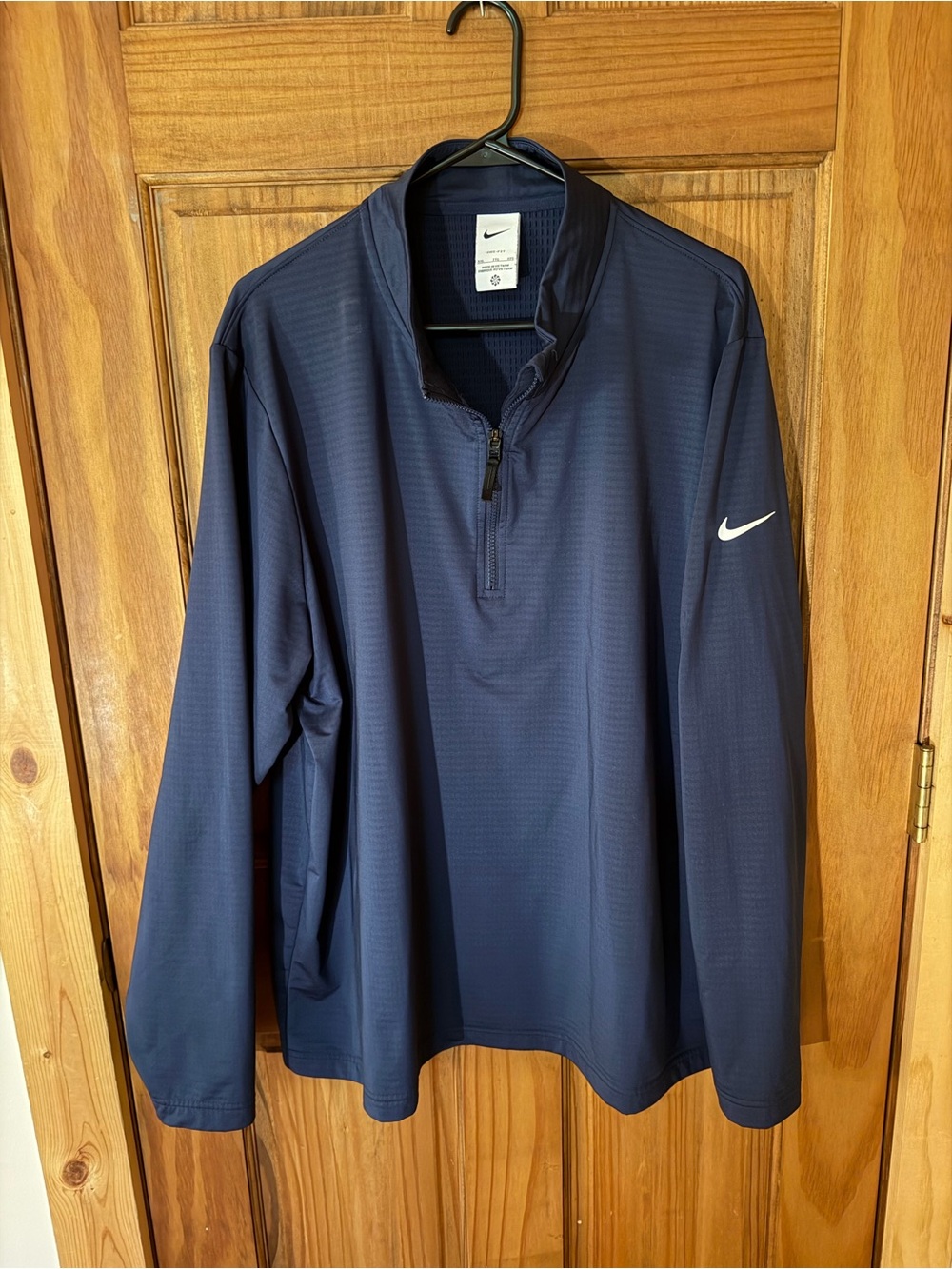 Nike Men's Navy blue Quarter-Zip Performance pullover Jacket golf dri-fit xxl